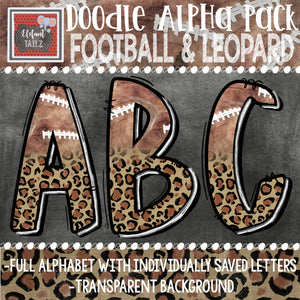 Doodle Alpha - Football & Leopard