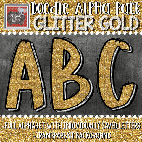 Doodle Alpha - Glitter Gold