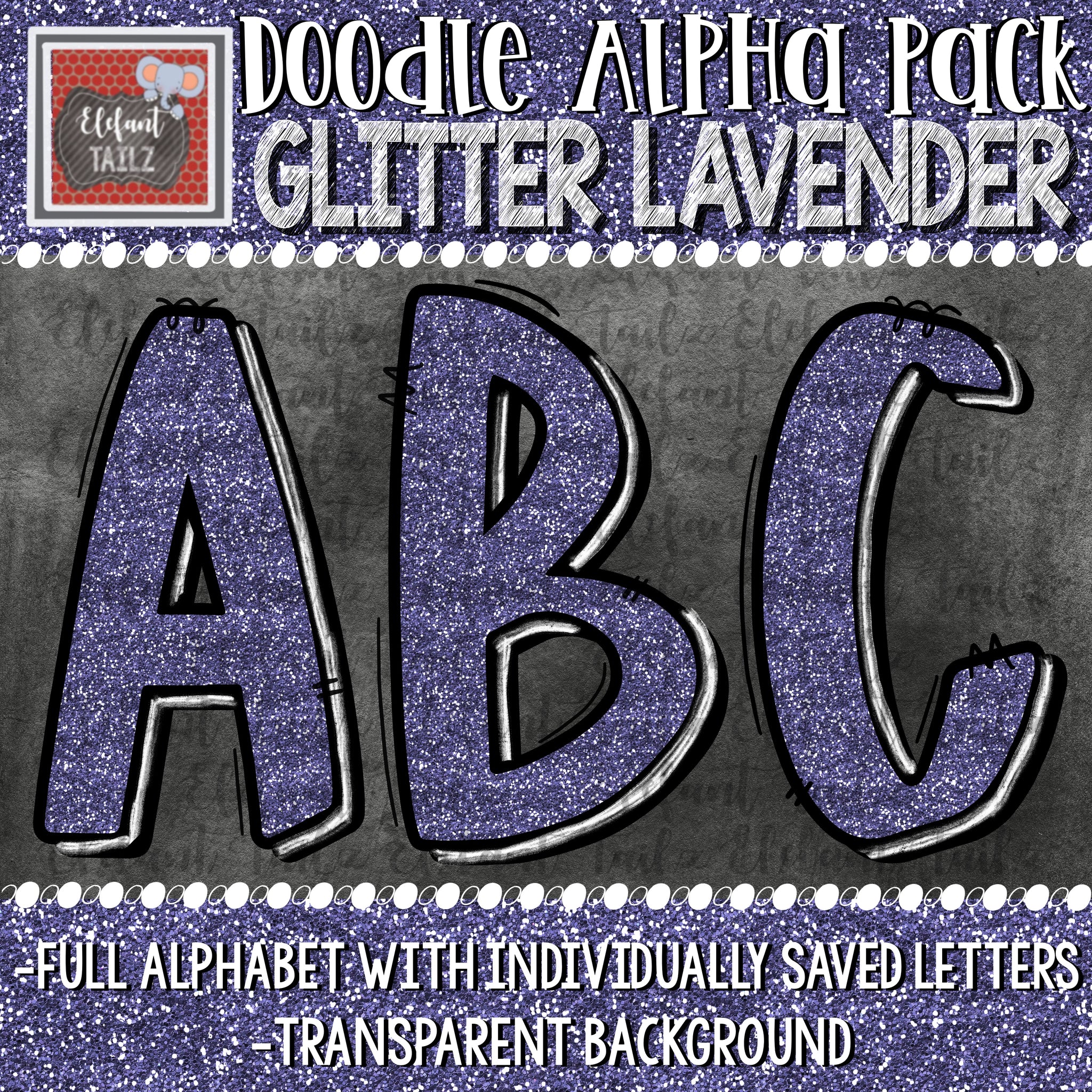 Doodle Alpha - Glitter Lavender