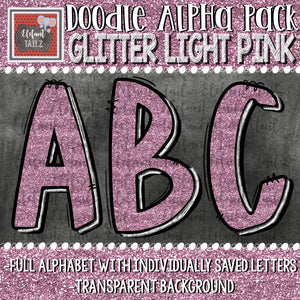 Doodle Alpha - Glitter Light Pink