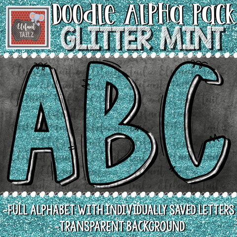 Doodle Alpha - Glitter Mint