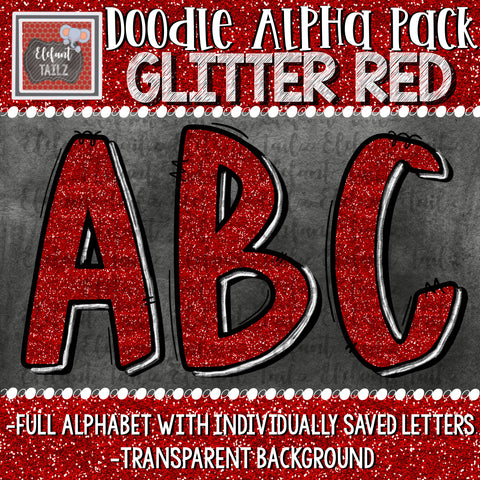 Doodle Alpha - Glitter Red