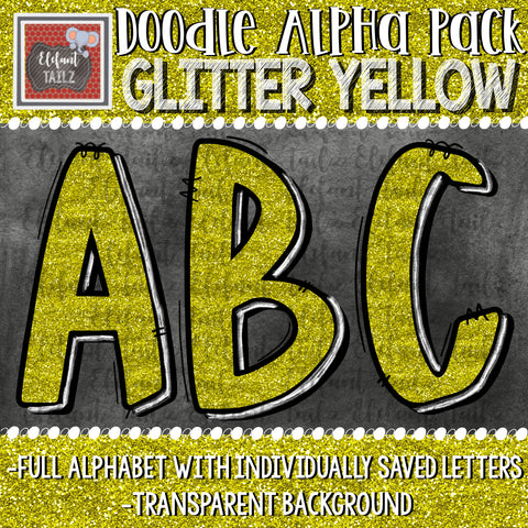 Doodle Alpha - Glitter Yellow