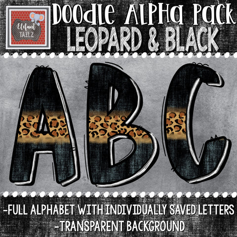 Doodle Alpha - Leopard & Black
