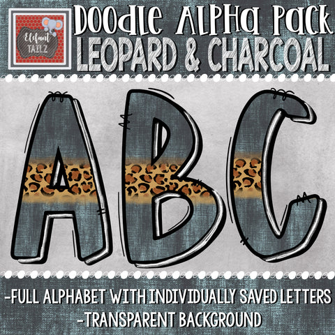 Doodle Alpha - Leopard & Charcoal