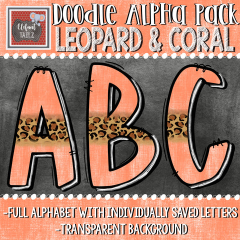 Doodle Alpha - Leopard & Coral