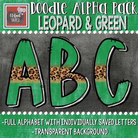 Doodle Alpha - Leopard & Green