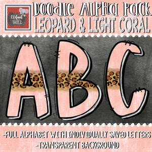 Doodle Alpha - Leopard & Light Coral