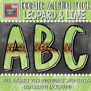 Doodle Alpha - Leopard & Lime