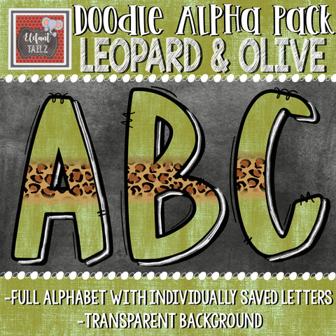 Doodle Alpha - Leopard & Olive