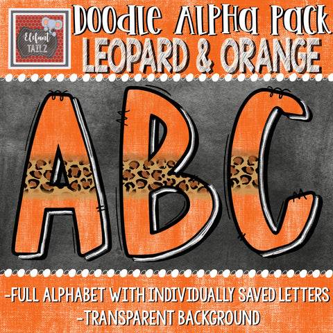 Doodle Alpha - Leopard & Orange