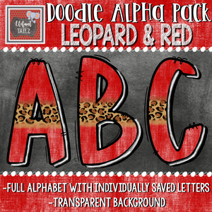 Doodle Alpha - Leopard & Red
