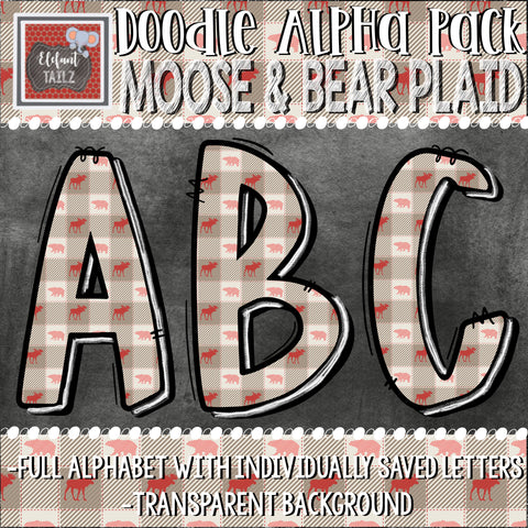 Doodle Alpha - Moose & Bear Plaid