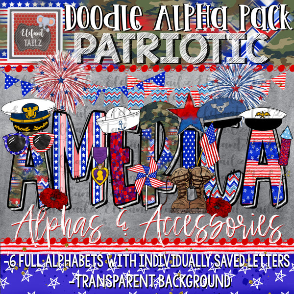 Doodle Alpha BUNDLE - Patriotic