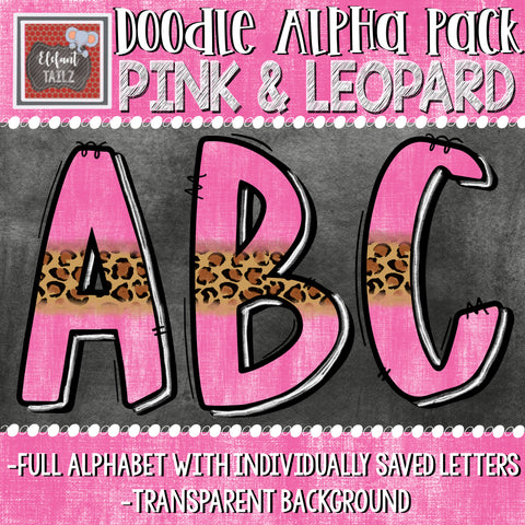Doodle Alpha - Pink & Leopard