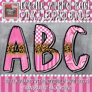 Doodle Alpha BUNDLE - Pink & Leopard