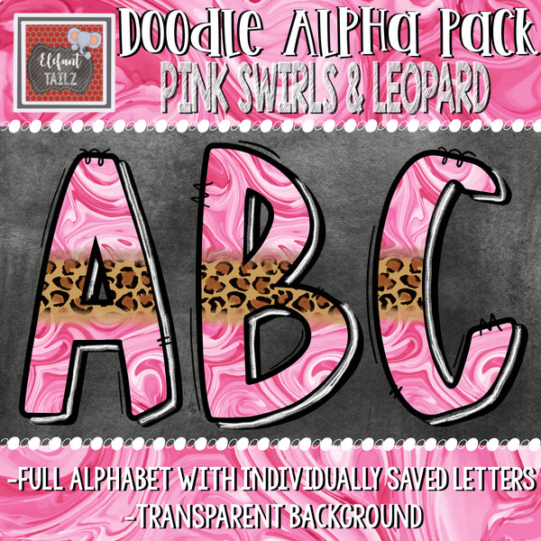 Doodle Alpha BUNDLE - Pink & Leopard