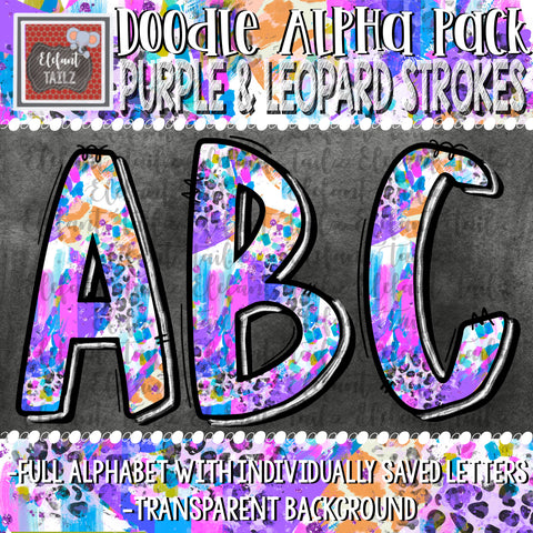 Doodle Alpha - Purple & Leopard Strokes