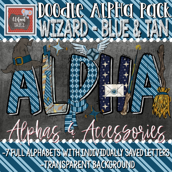 Doodle Alpha BUNDLE - Wizard Blue & Tan