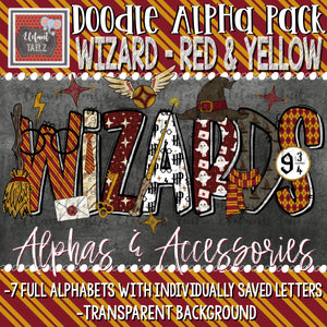 Doodle Alpha BUNDLE - Wizard Red & Yellow