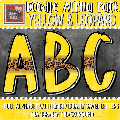 Doodle Alpha - Leopard & Yellow