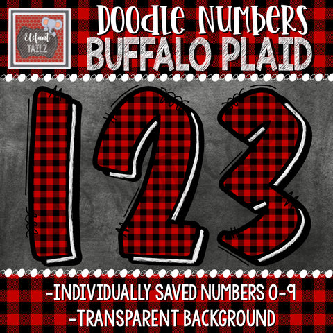 Doodle Numbers - Buffalo Plaid