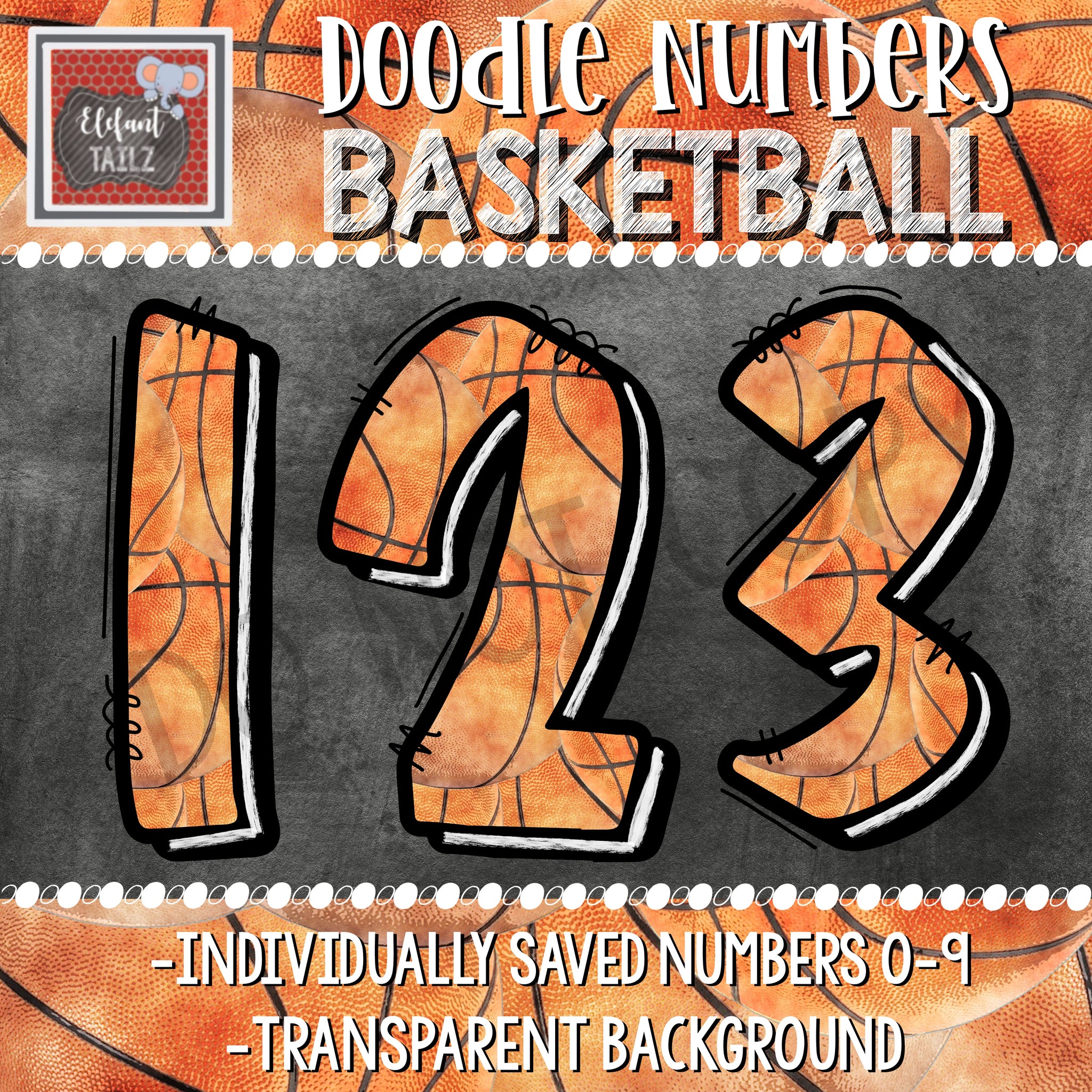 Doodle Numbers - Basketball