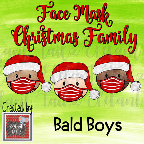 Face Mask Christmas Family - Bald Boys