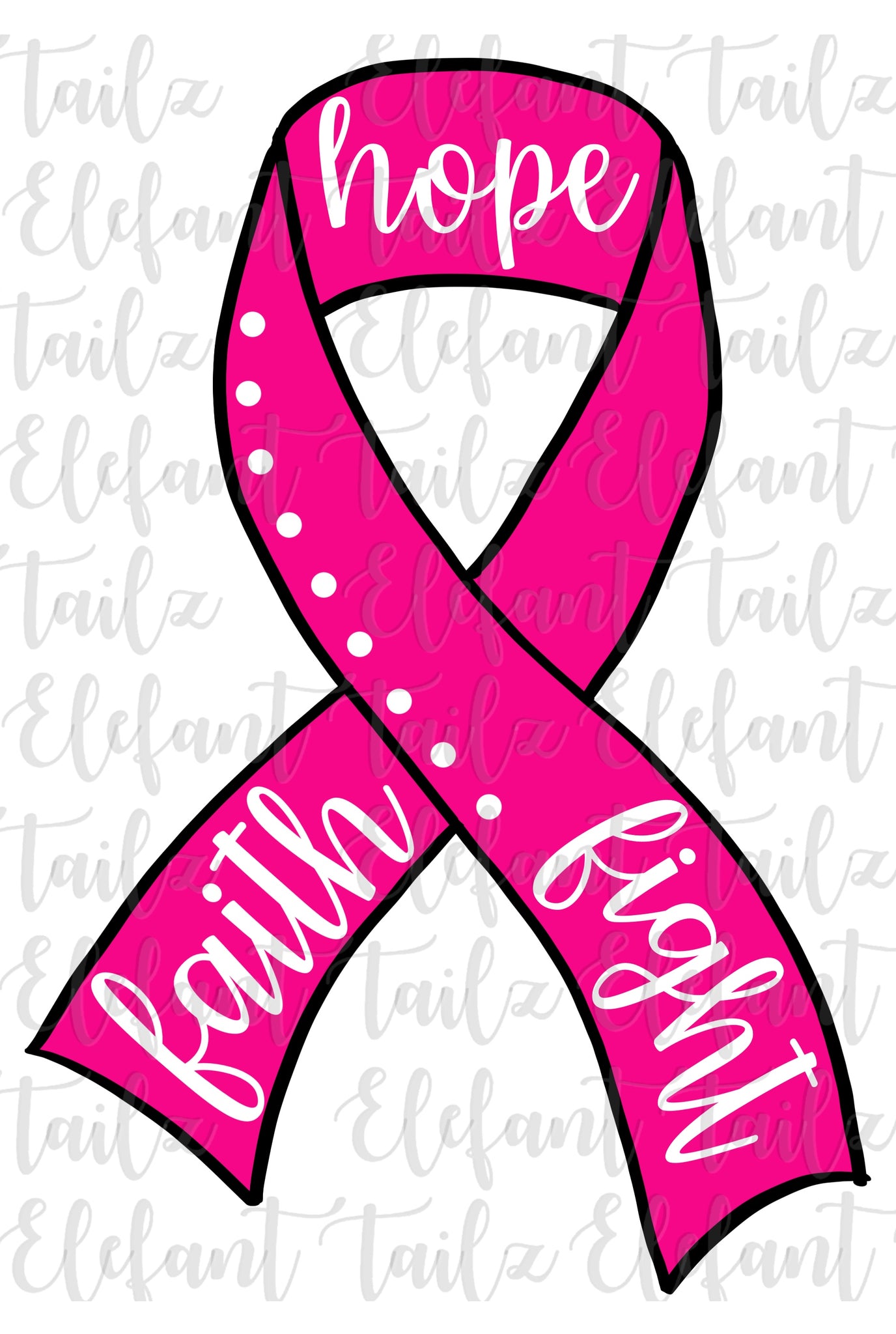 Faith Hope Fight Breast Cancer Ribbon