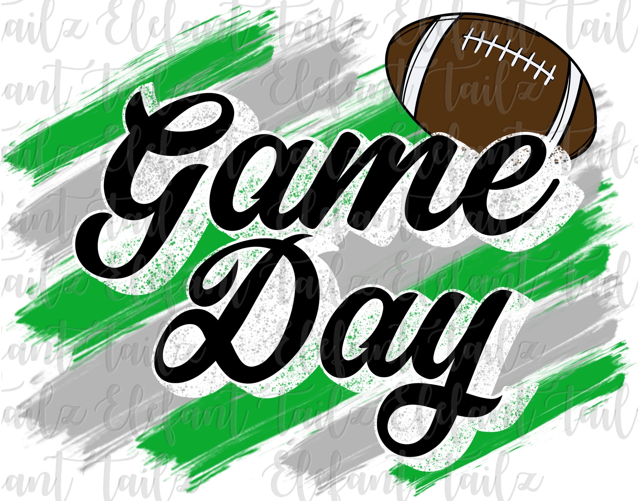 Game Day Football Green & Gray