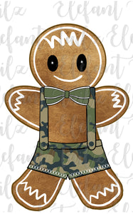 Gingerbread Boy Camouflage Overalls