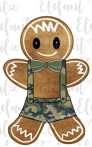 Gingerbread Boy Camouflage Overalls