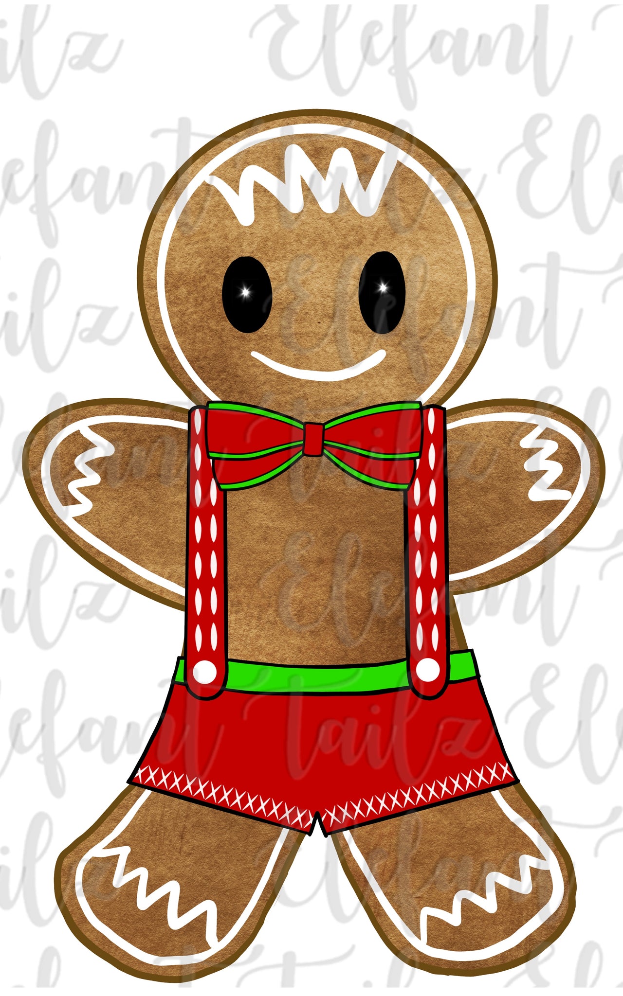 Gingerbread Boy Red Overalls