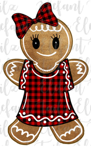 Gingerbread Girl Buffalo Plaid Dress