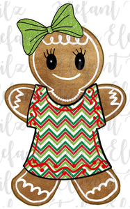 Gingerbread Girl Chevron Dress