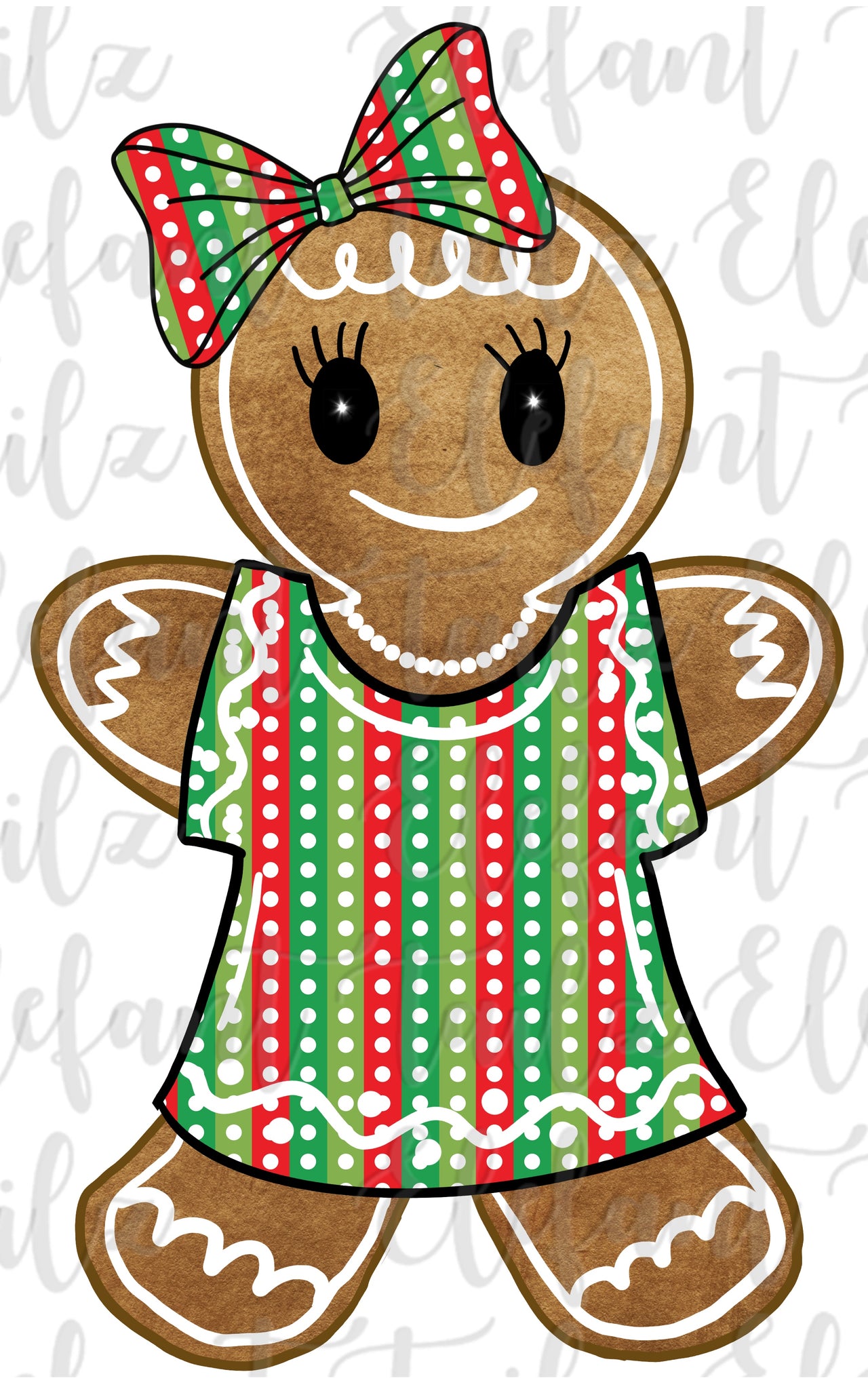 Gingerbread Girl Stripe & Dot Dress