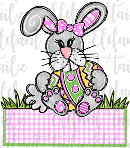 Girl Bunny Egg Nameplate