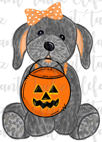 Halloween Girl Puppy - Gray