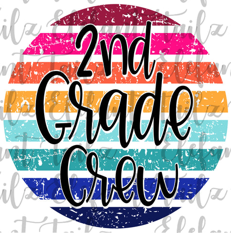 Grunge Rainbow Circle 2nd Grade Crew