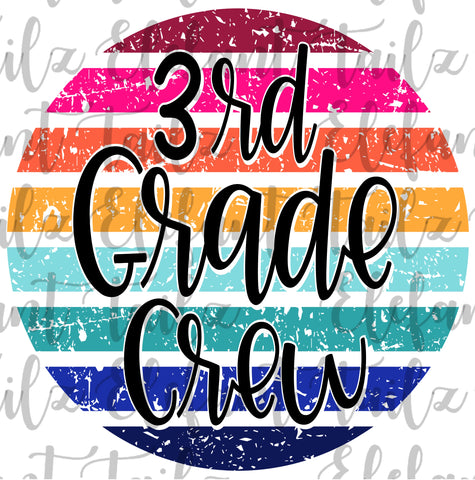 Grunge Rainbow Circle 3rd Grade Crew
