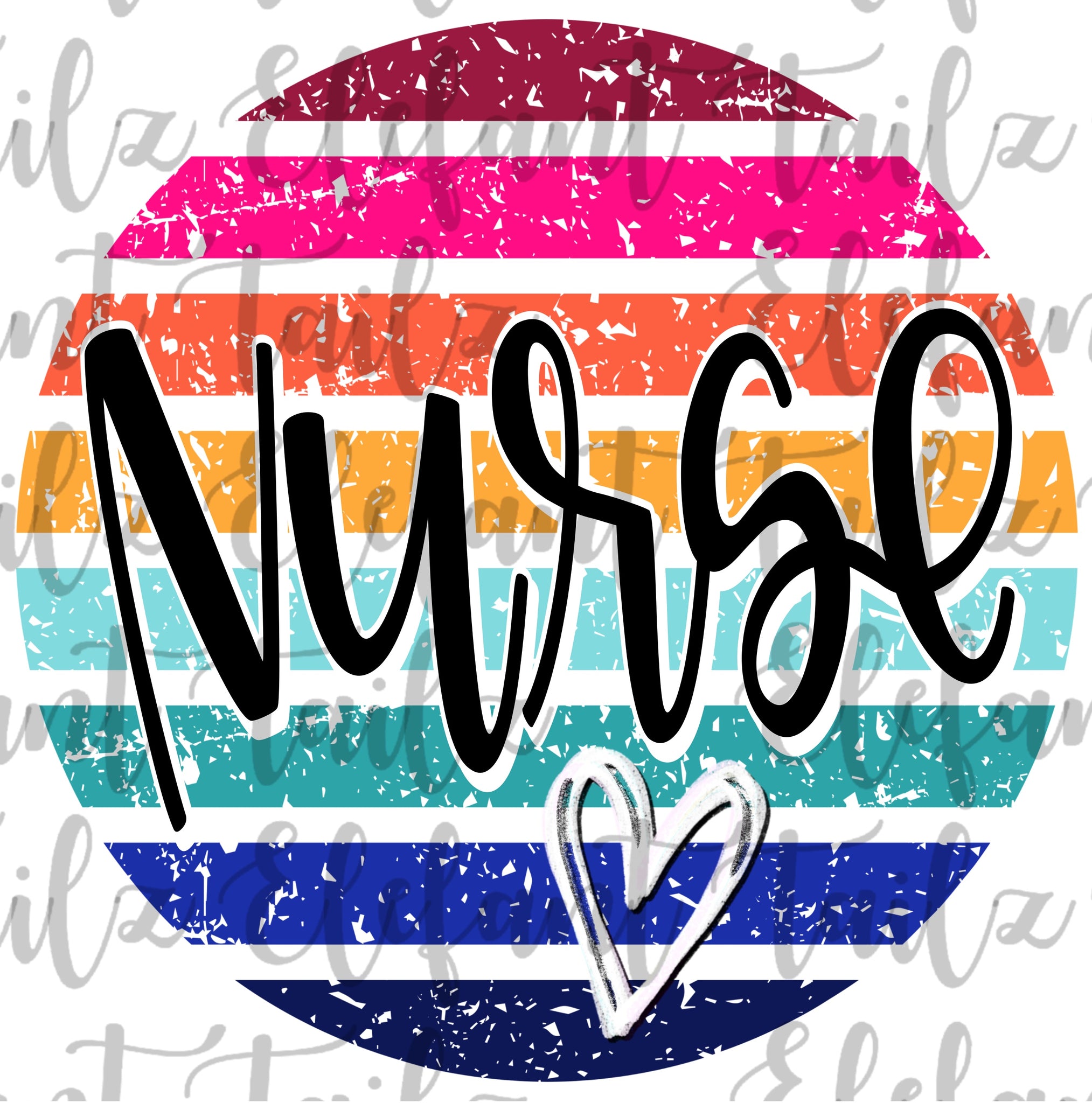 Grunge Rainbow Circle Nurse