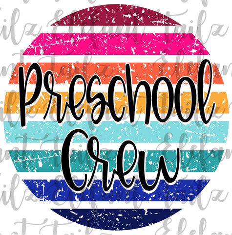 Grunge Rainbow Circle Preschool Crew