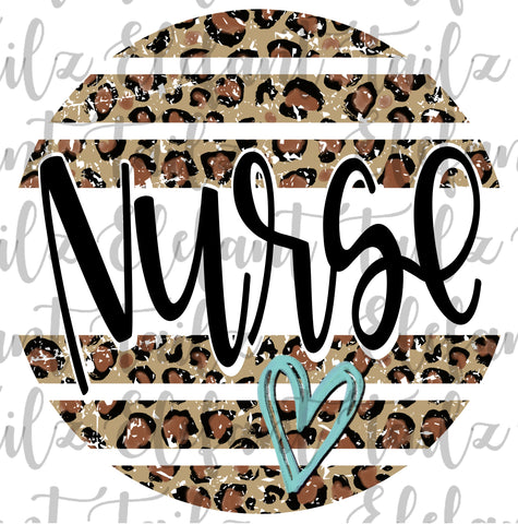 Grunge Leopard Circle Nurse