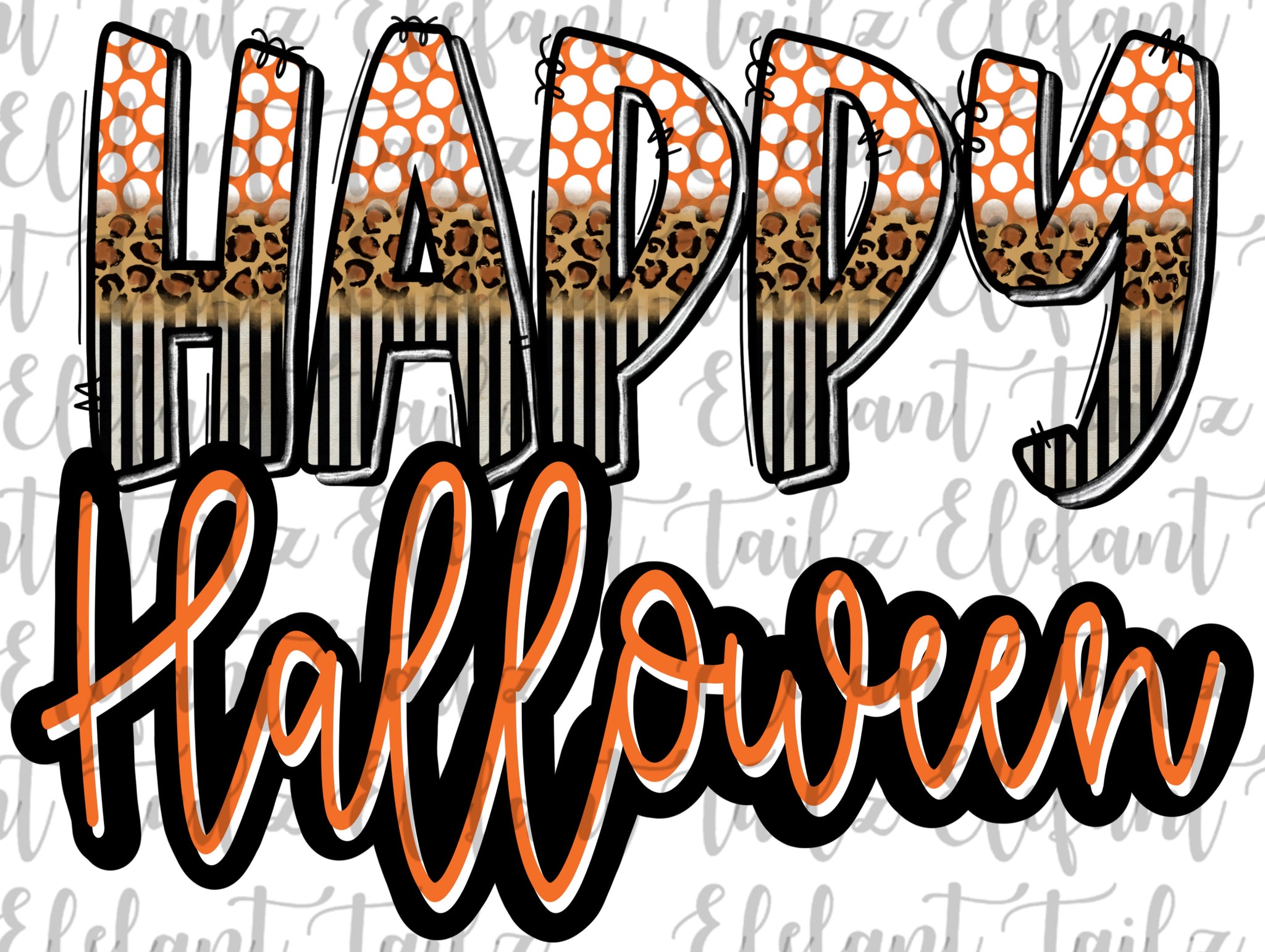 Happy Halloween Doodle Letters #1