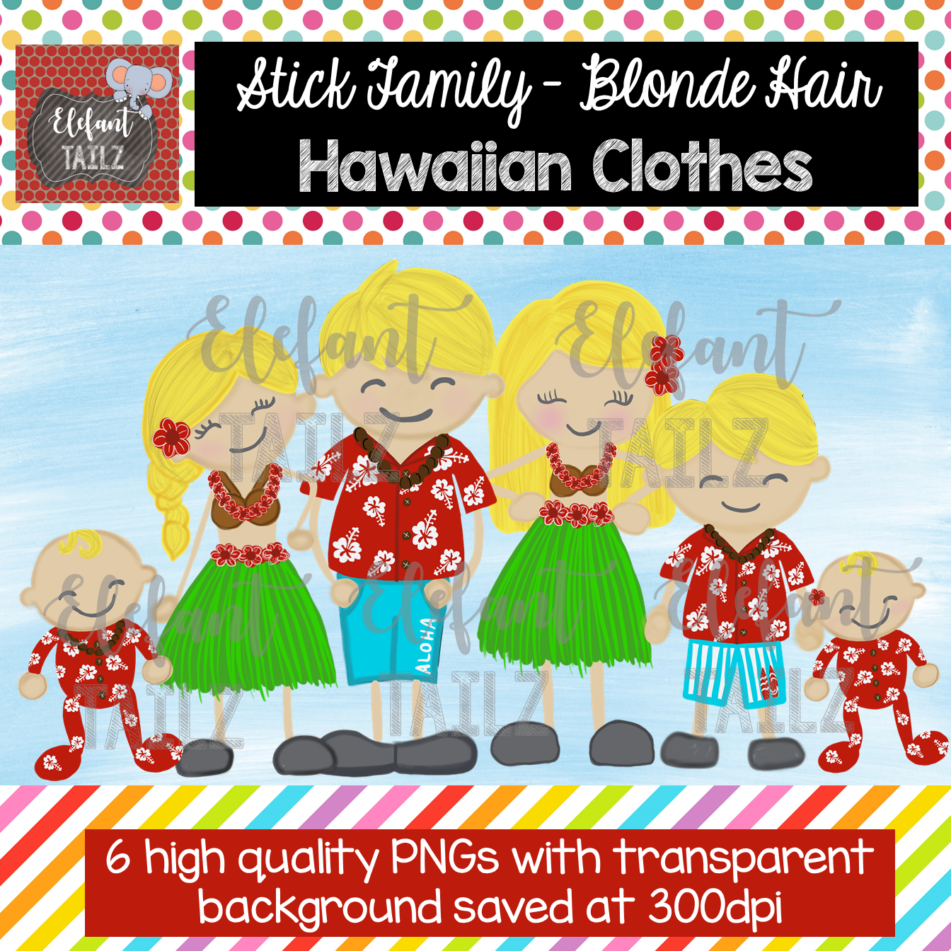 Hawaiian Family - Blonde Hair