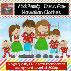 Hawaiian Family - Brown Hair