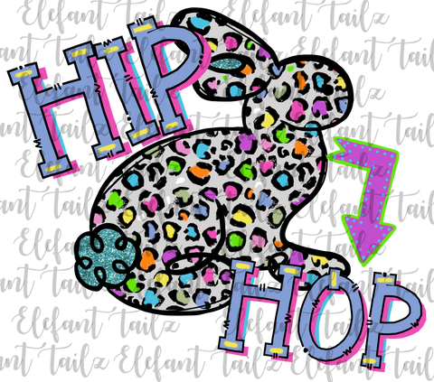 Hip Hop Colorful Leopard Bunny