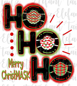 Ho Ho Ho Stacked Merry ChristMASK