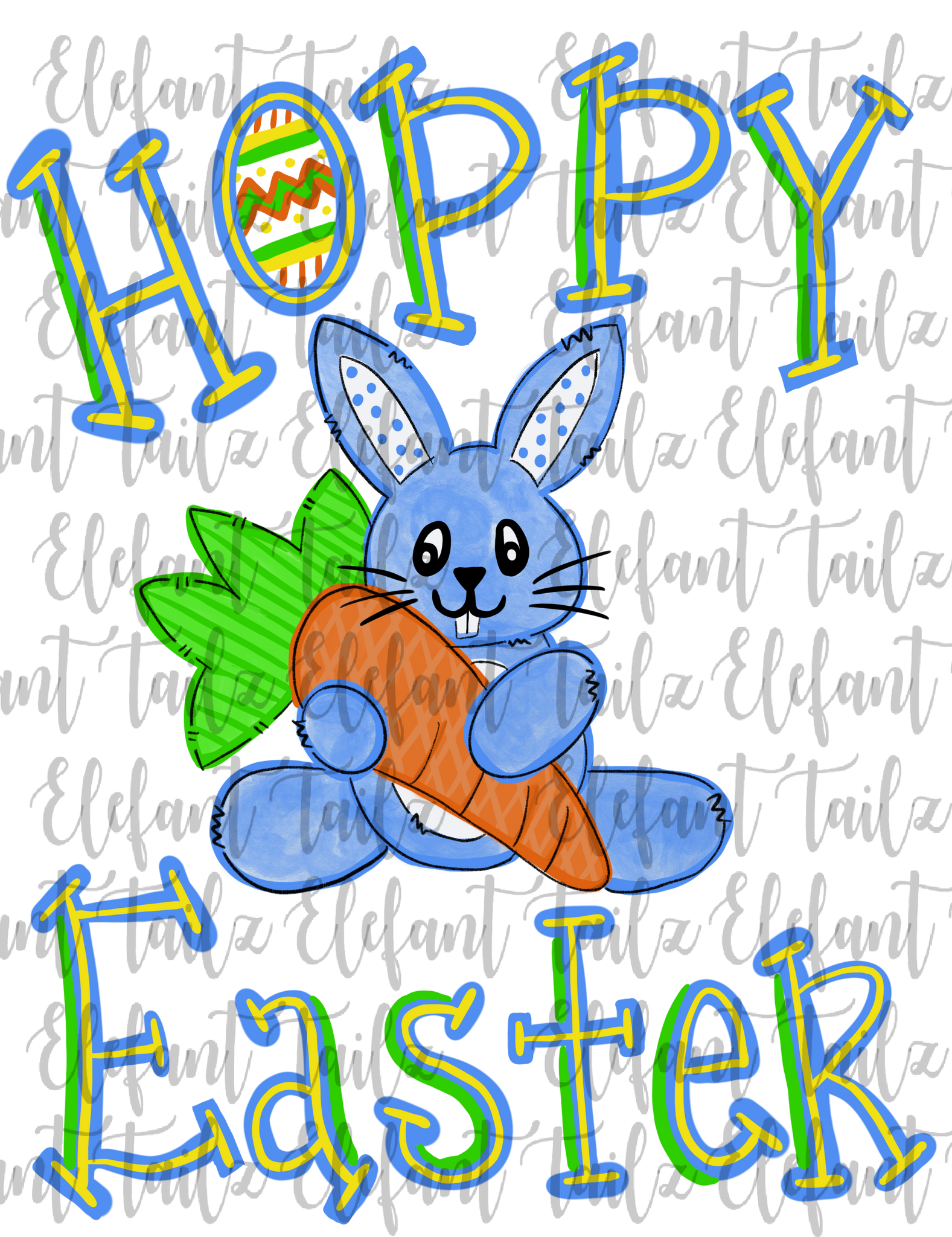 Hoppy Easter Blue Bunny