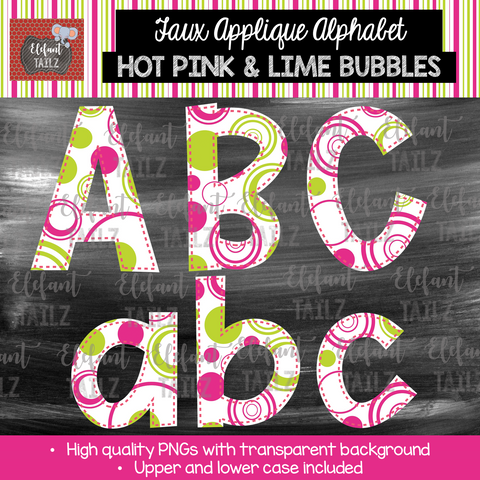 Alpha Pack - Hot Pink and Lime Bubbles